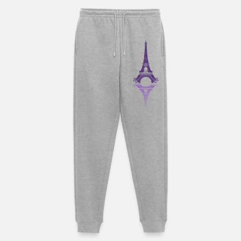 Pariser Spiegel Eiffelturm - Männer Premium Bio Jogginghose - Grau meliert