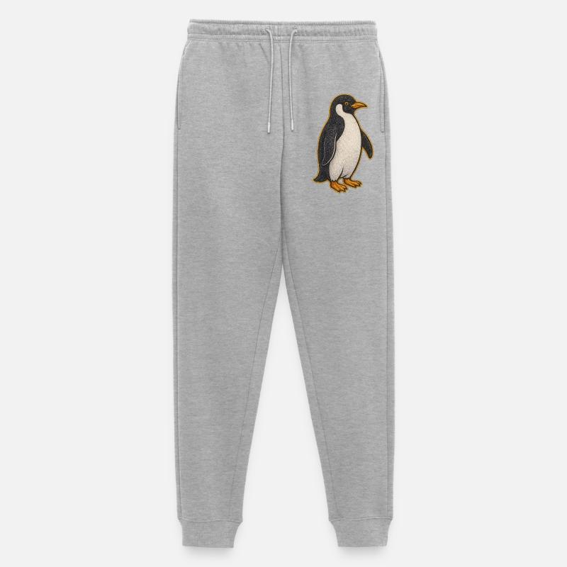 Glitzernder Pinguin Sticker - Männer Premium Bio Jogginghose - Grau meliert