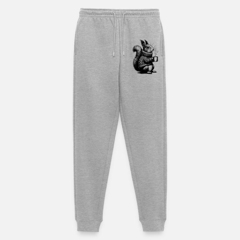 Eichhörnchen mit Tee - Männer Premium Bio Jogginghose - Grau meliert