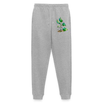 leaves - Men's Premium Organic Joggers - heather grey - Front - Thijin (182cm)