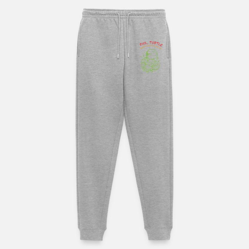 Phil Turtle Zen Path Tee - Männer Premium Bio Jogginghose - Grau meliert