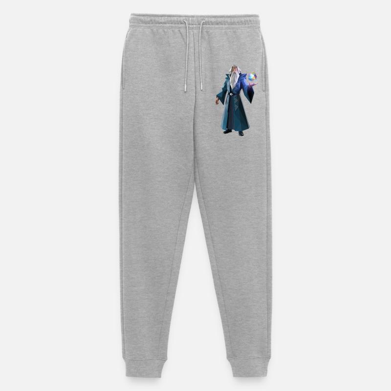 Wise Wizard - Cooles Low-Poly-Logo - Männer Premium Bio Jogginghose - Grau meliert