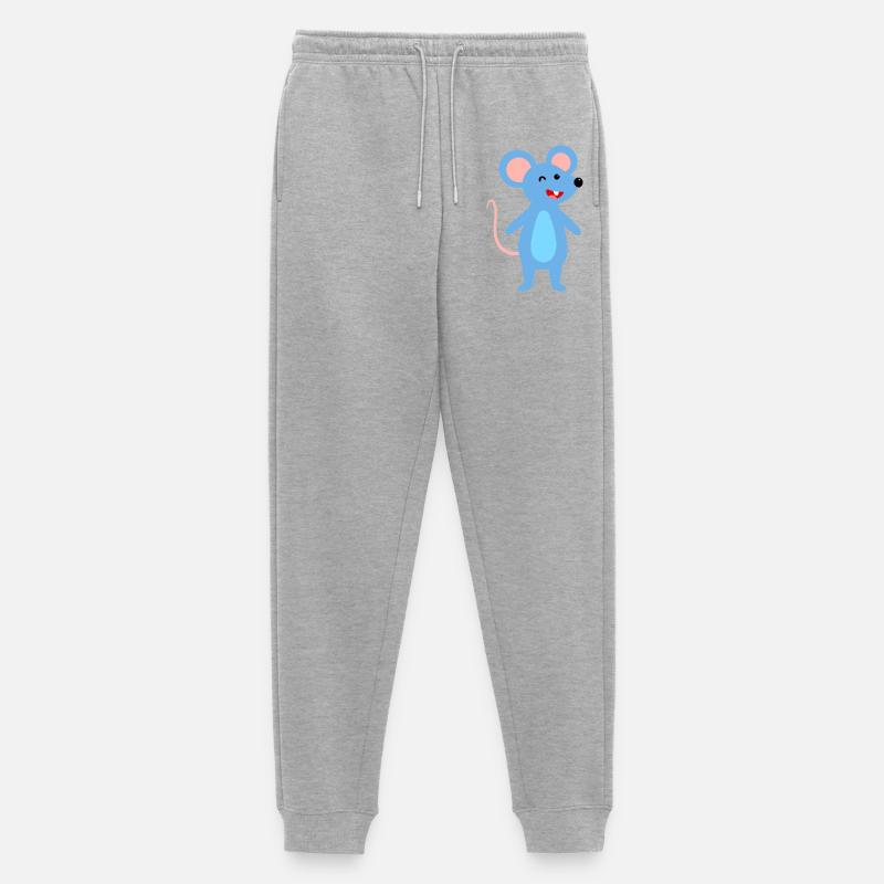 Zwinkernde blaue Maus - Männer Premium Bio Jogginghose - Grau meliert