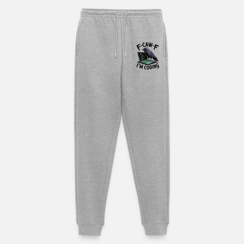 RabenCoder: Code Raven on the laptop - Men's Premium Organic Joggers - heather grey
