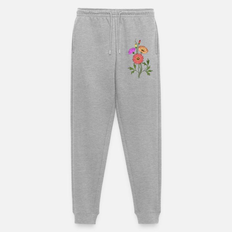 Blumen - Männer Premium Bio Jogginghose - Grau meliert