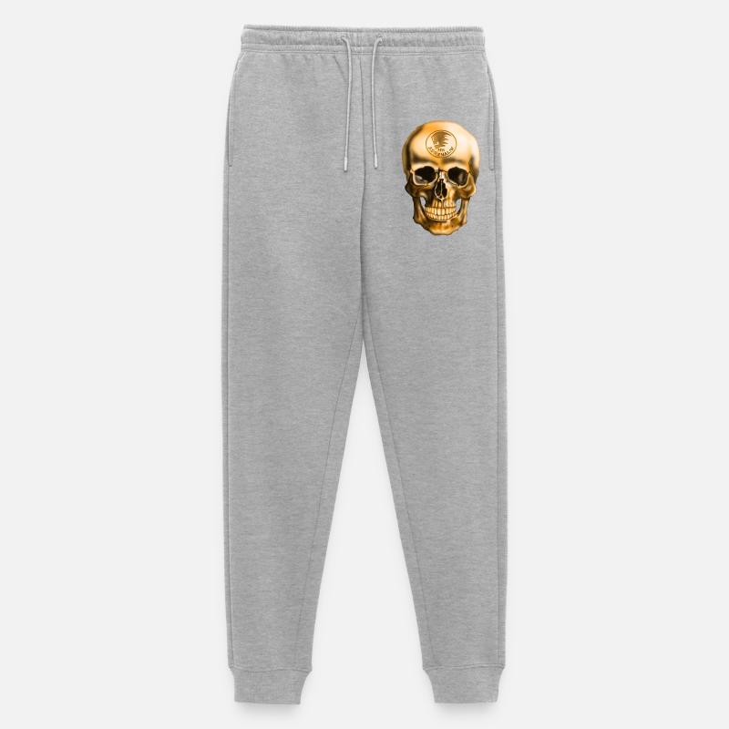 Schädel mit Adrenalin Emblem - Männer Premium Bio Jogginghose - Grau meliert