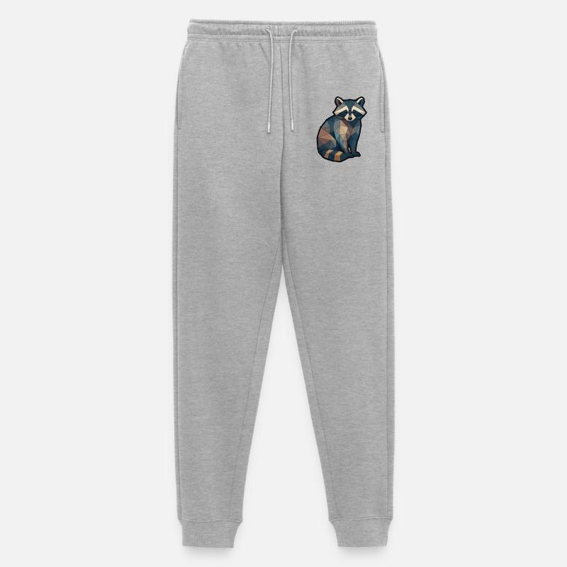 Geometrischer Waschbär Low Poly - Männer Premium Bio Jogginghose - Grau meliert