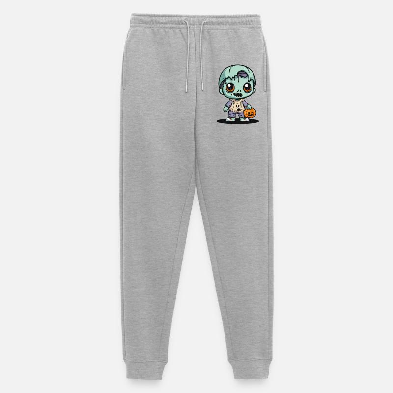 Zombie Halloween Gruselig Comic - Männer Premium Bio Jogginghose - Grau meliert