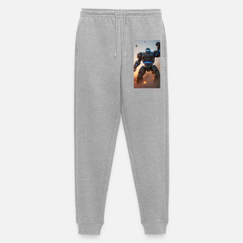 Eiserner Wächter-Mech - Männer Premium Bio Jogginghose - Grau meliert