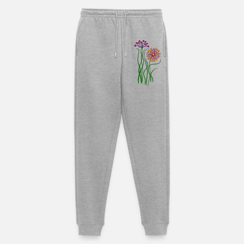 Blumen - Männer Premium Bio Jogginghose - Grau meliert