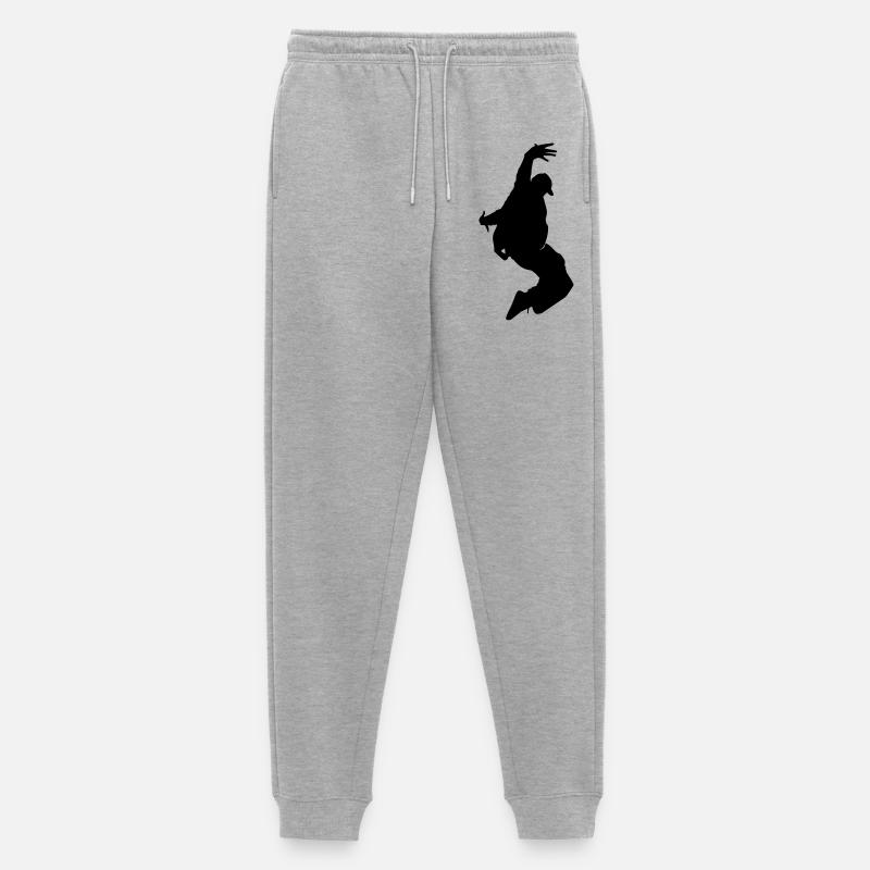 B-Boy Silhouette – Breakdance Freeze - Männer Premium Bio Jogginghose - Grau meliert