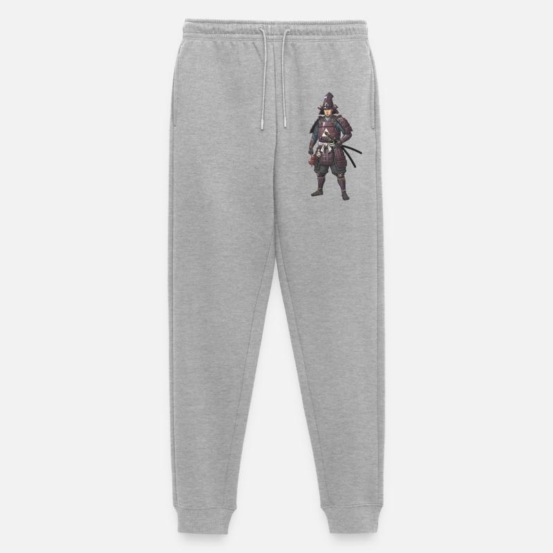 Lila gepanzerter Samurai Sengoku - Männer Premium Bio Jogginghose - Grau meliert