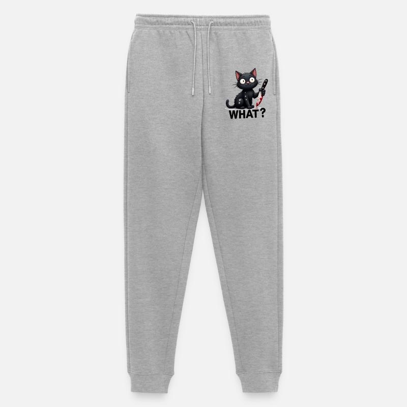 WHAT? Killer-Katze - Männer Premium Bio Jogginghose - Grau meliert