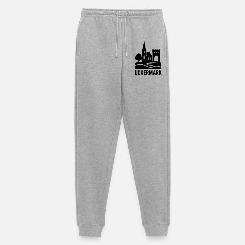 uckermark silhouette - Männer Premium Bio Jogginghose - Grau meliert