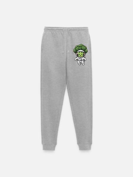 Broccoli Astronaut in Space Spaceship Vegetables - Men's Premium Organic Joggers - heather grey