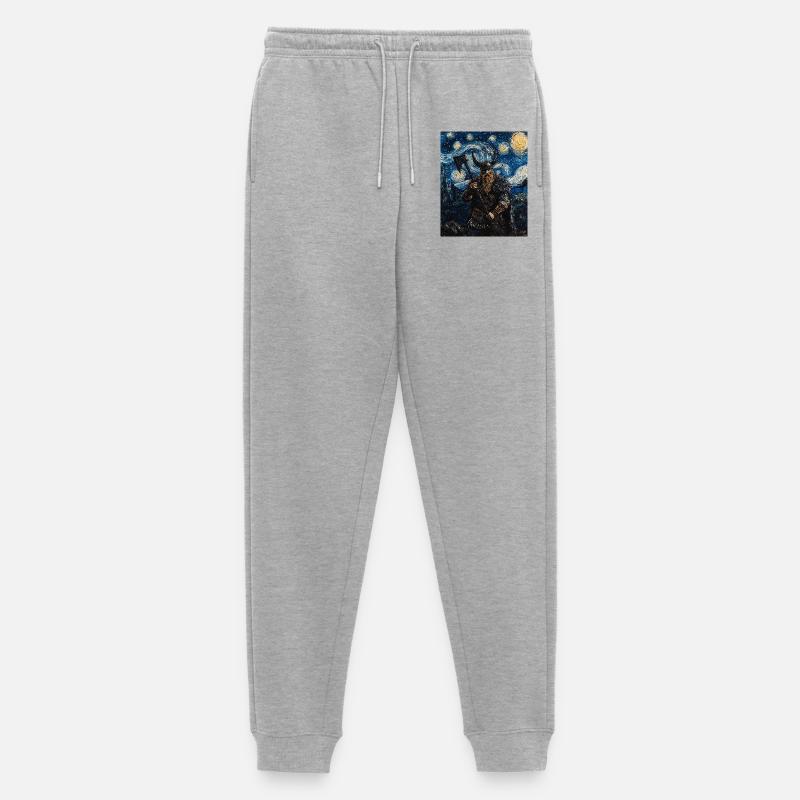 Wikinger Van Gogh Style - Männer Premium Bio Jogginghose - Grau meliert