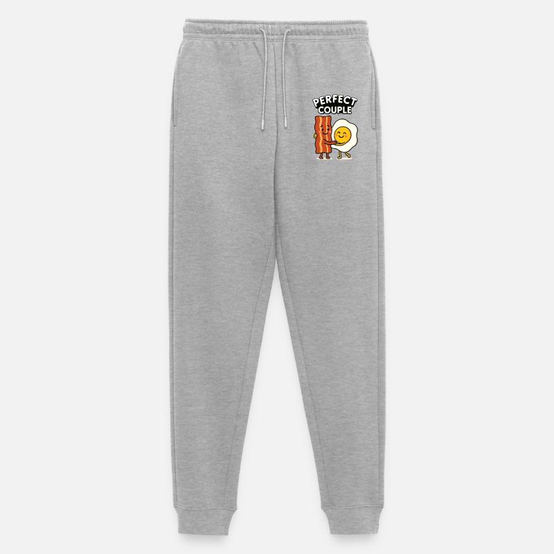 Perfect Couple Bacon Egg Breakfast - Männer Premium Bio Jogginghose - Grau meliert