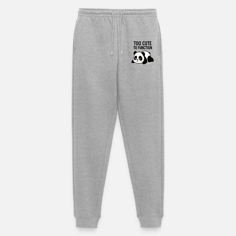 Too Cute To Function Panda - Männer Premium Bio Jogginghose - Grau meliert