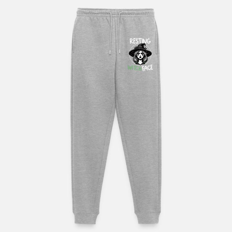 Hexengesicht in Ruhe Illustration - Männer Premium Bio Jogginghose - Grau meliert