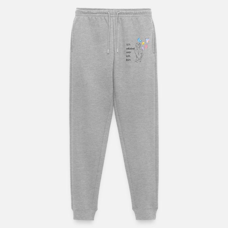 Ich ENTSCHEIDE wer ich bin - Männer Premium Bio Jogginghose - Grau meliert