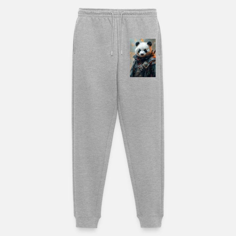 Illustration eines humanoiden Pandas - Männer Premium Bio Jogginghose - Grau meliert