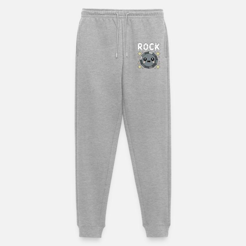 Schere Stein Papier Kawaii Rock - Männer Premium Bio Jogginghose - Grau meliert