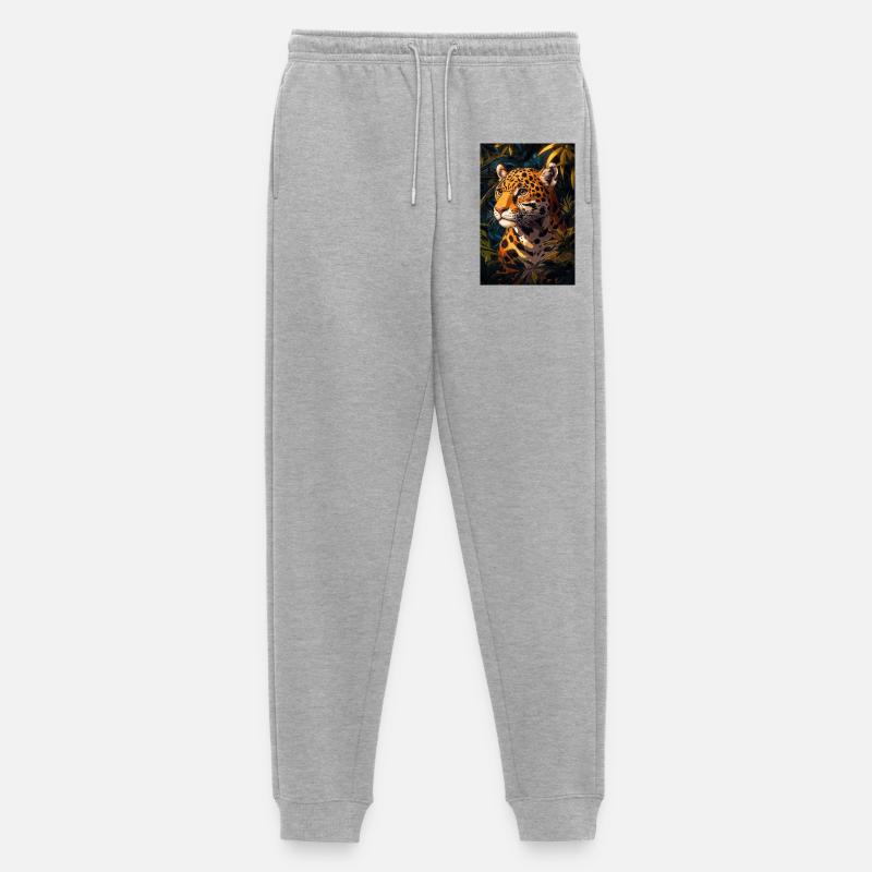 Illustration eines Jaguars - Männer Premium Bio Jogginghose - Grau meliert