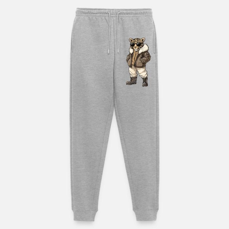 Leopard Cool Winter - Männer Premium Bio Jogginghose - Grau meliert