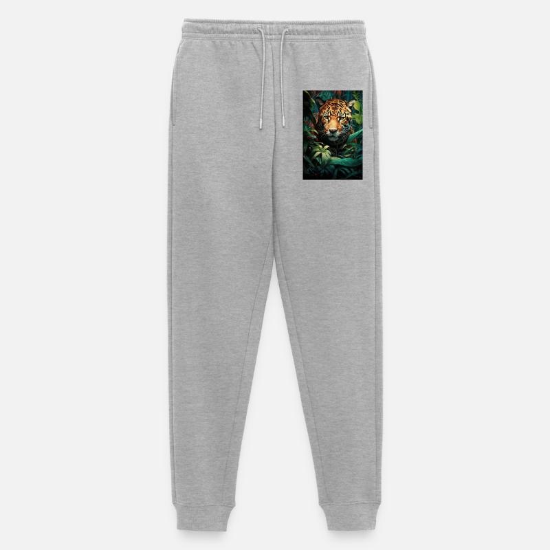 Illustration eines Jaguars - Männer Premium Bio Jogginghose - Grau meliert