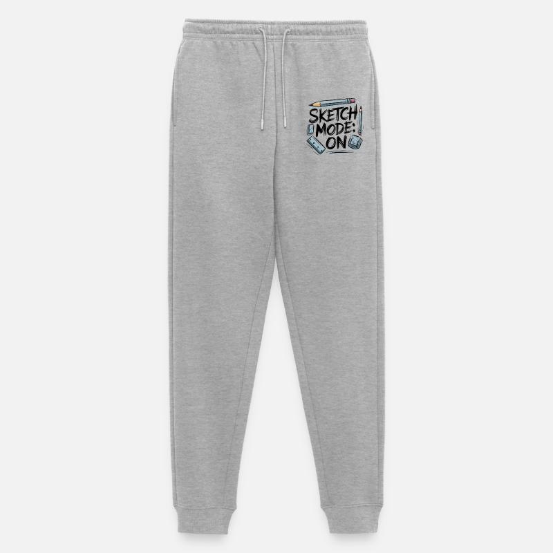 Sketch Mode: ON – Creative Mode Active - Men's Premium Organic Joggers - heather grey