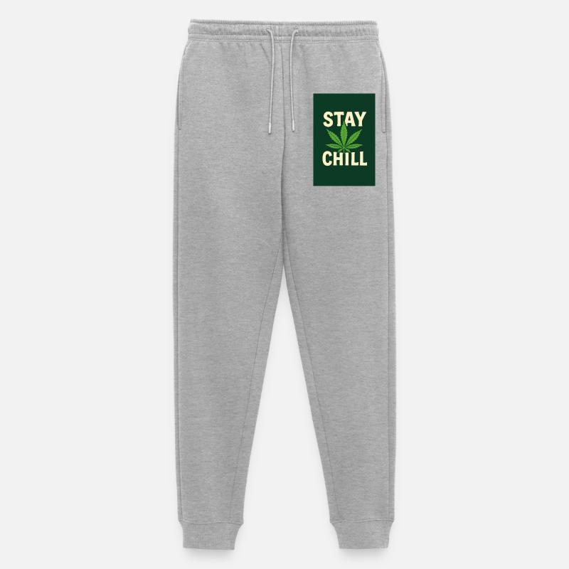 Stay Chill Feuille de Cannabis - Pantalon de jogging Premium bio Homme - gris chiné