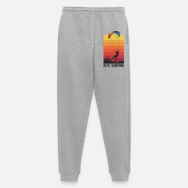 Kitesurfer Sunset Gradient - Männer Premium Bio Jogginghose - Grau meliert