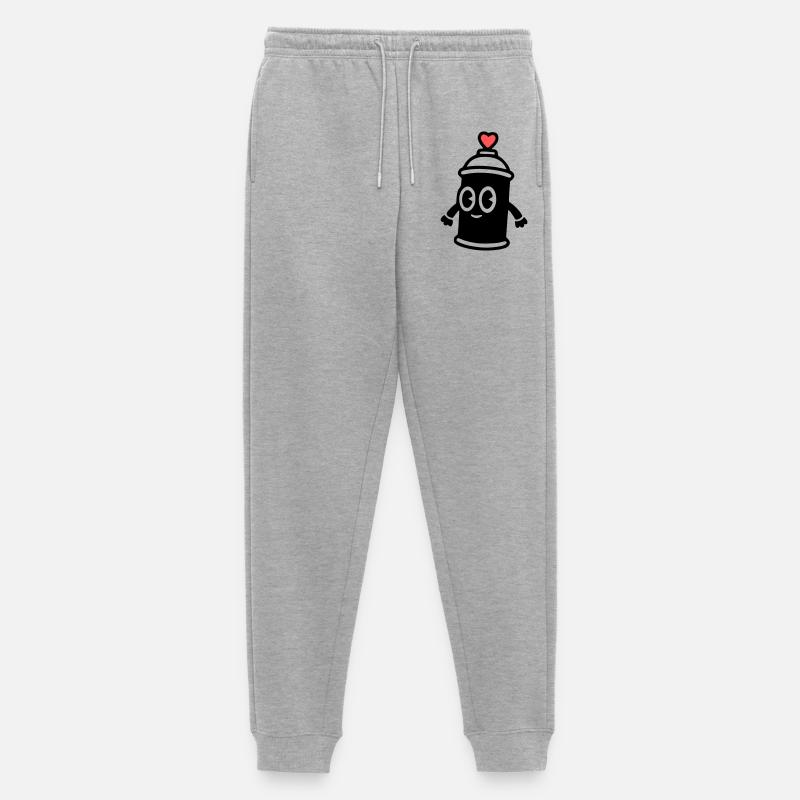 Graffiti Spraydose | Street Art mit Herz - Männer Premium Bio Jogginghose - Grau meliert