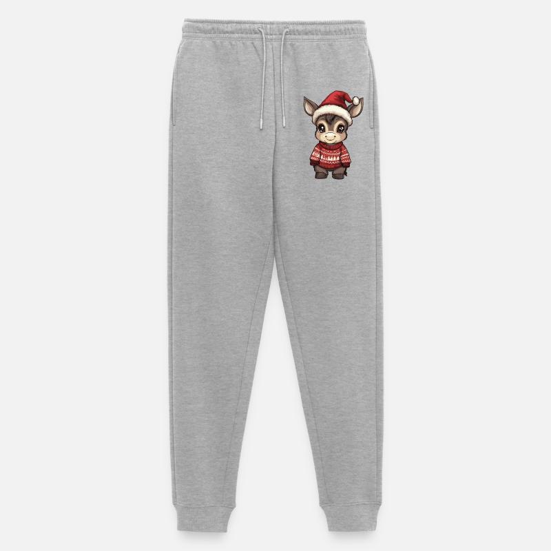 Esel Weihnachten - Männer Premium Bio Jogginghose - Grau meliert
