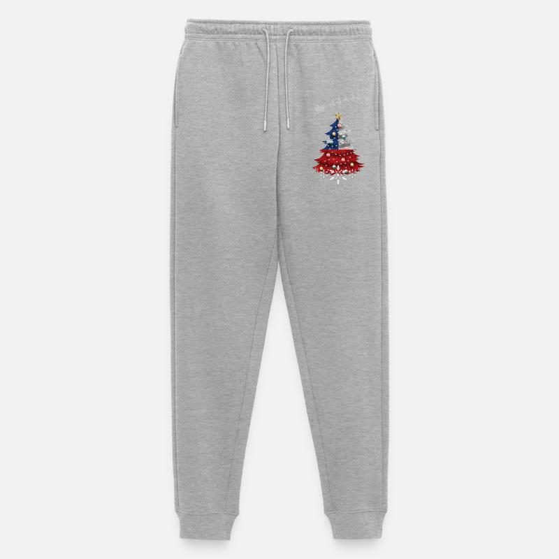 Weihnachtsbaum mit Chile Flagge - Männer Premium Bio Jogginghose - Grau meliert
