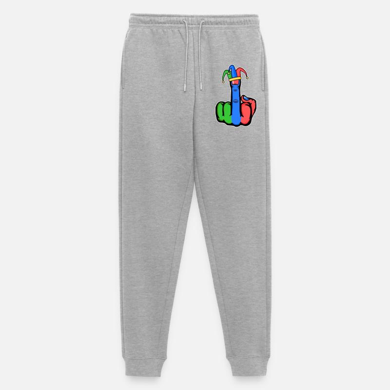 Mittelfinger Stingerfinger Karneval - Männer Premium Bio Jogginghose - Grau meliert