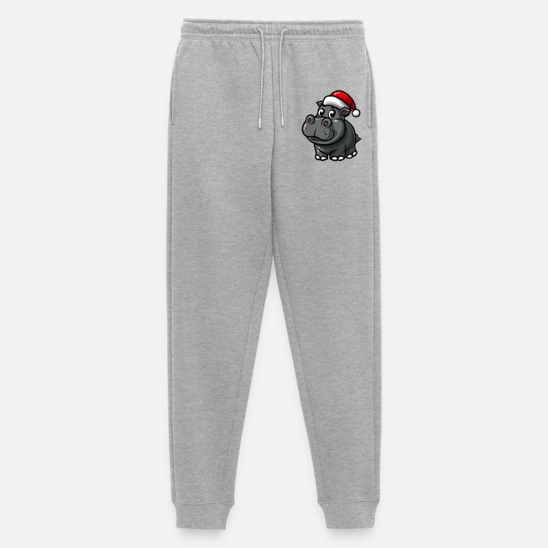 Nilpferd Weihnachten - Männer Premium Bio Jogginghose - Grau meliert