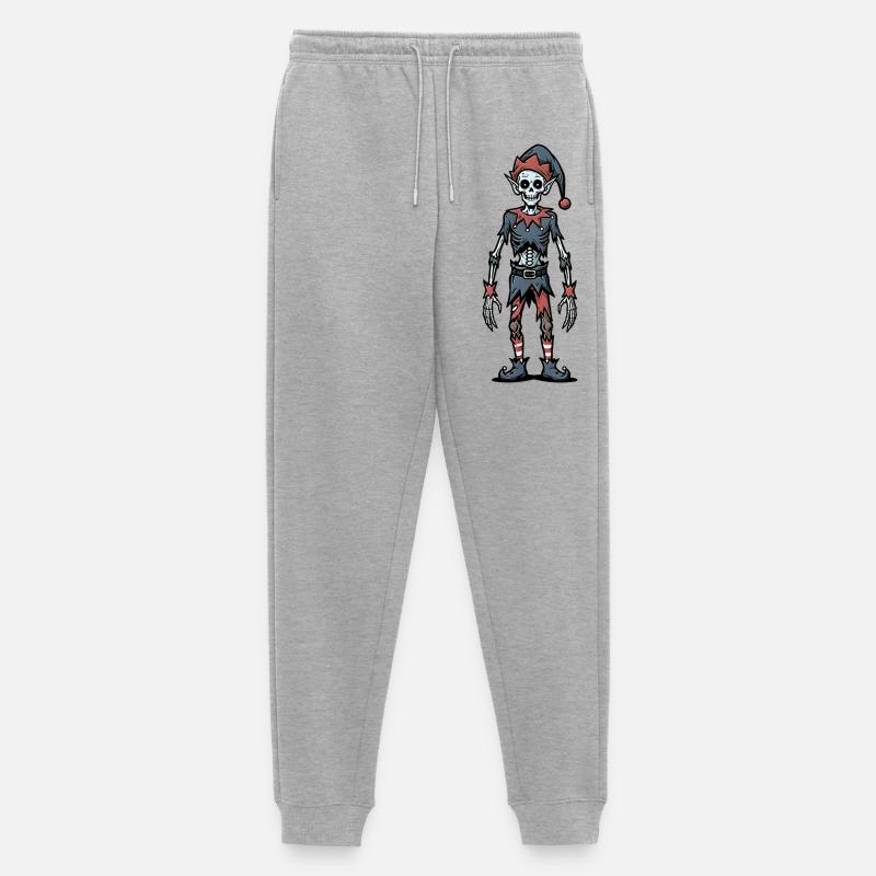Gruseliges Weihnachtszombie Skelett Wichtel Gothic - Männer Premium Bio Jogginghose - Grau meliert