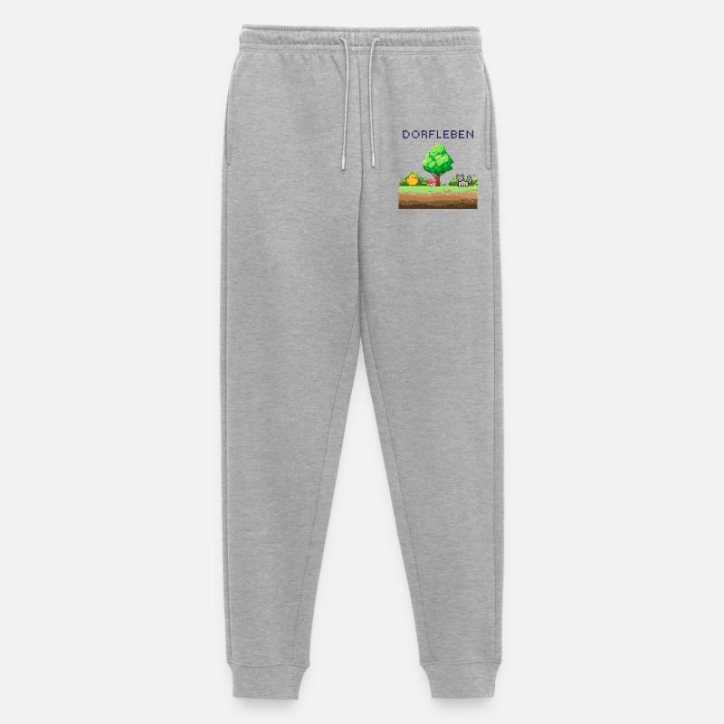 Dorflleben Pixelwelt - Männer Premium Bio Jogginghose - Grau meliert