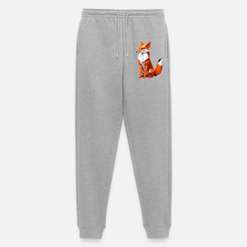 Geometrischer Polygonfuchs - Männer Premium Bio Jogginghose - Grau meliert