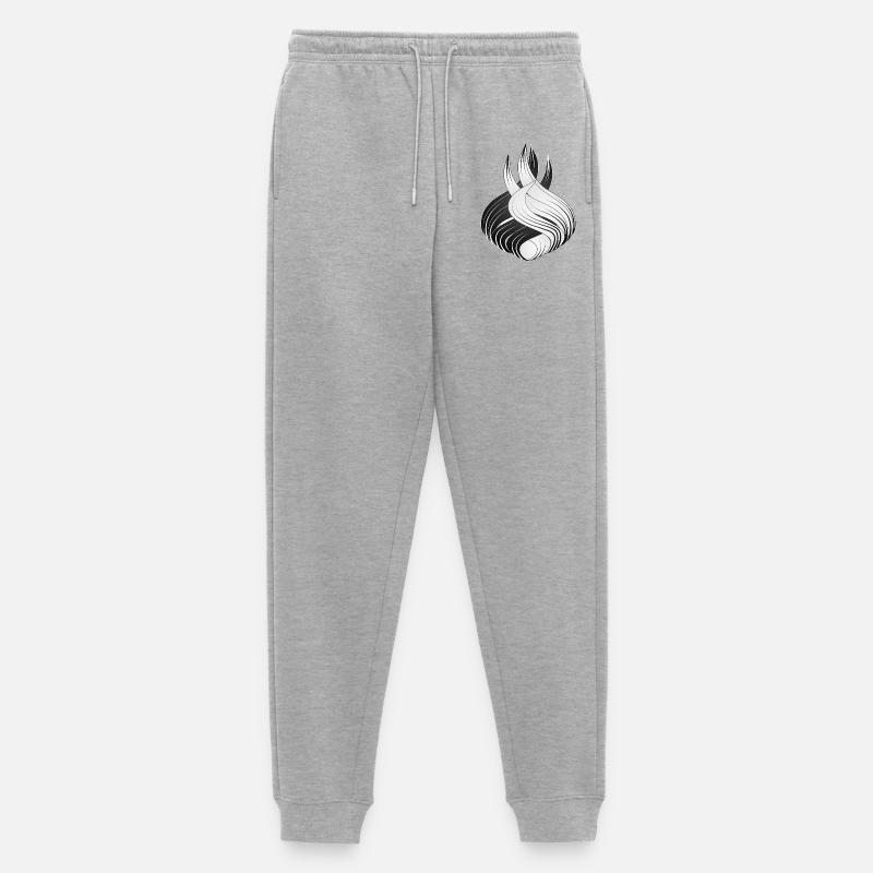 Abstrakte Formen – Dynamisches Schwarz-Weiß Design - Männer Premium Bio Jogginghose - Grau meliert