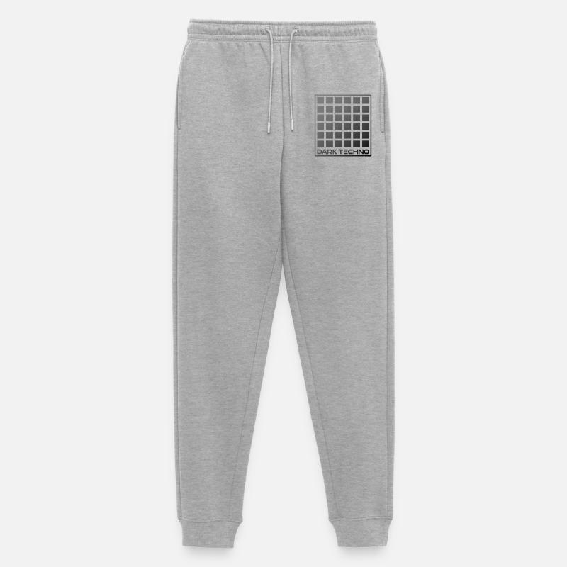 Dunkles Techno-Raster - Männer Premium Bio Jogginghose - Grau meliert