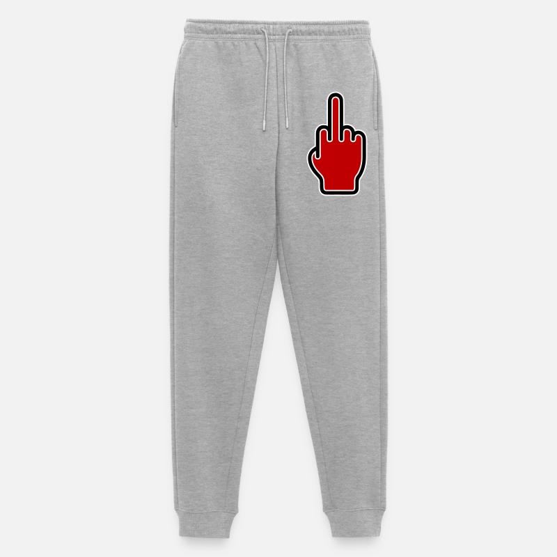 Mittelfinger Symbol - Männer Premium Bio Jogginghose - Grau meliert