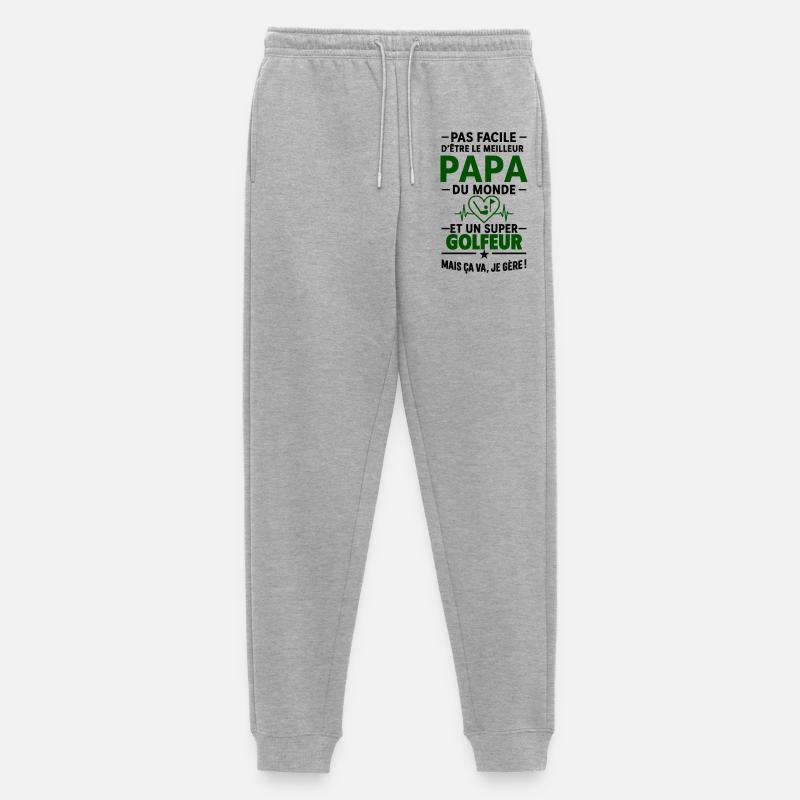 Herz + Golf – Super Papa Golfer - Männer Premium Bio Jogginghose - Grau meliert