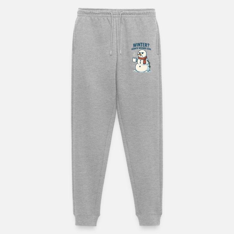 Winter? Wärm dich mit Kaffee - Männer Premium Bio Jogginghose - Grau meliert