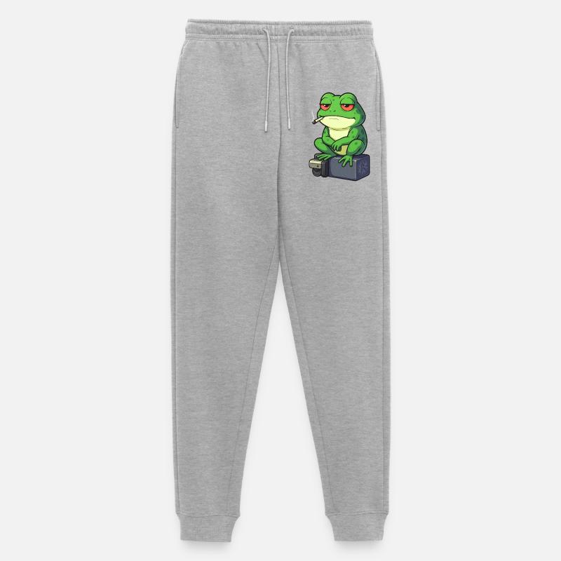 Frosch Entspann dich mit einer Zigarette - Männer Premium Bio Jogginghose - Grau meliert