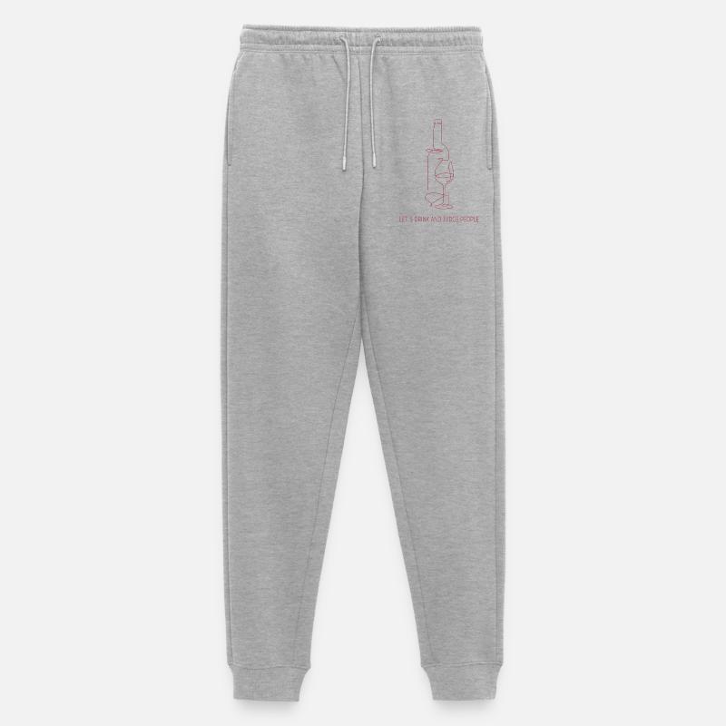 Drinks & Judging – One Line Art - Männer Premium Bio Jogginghose - Grau meliert