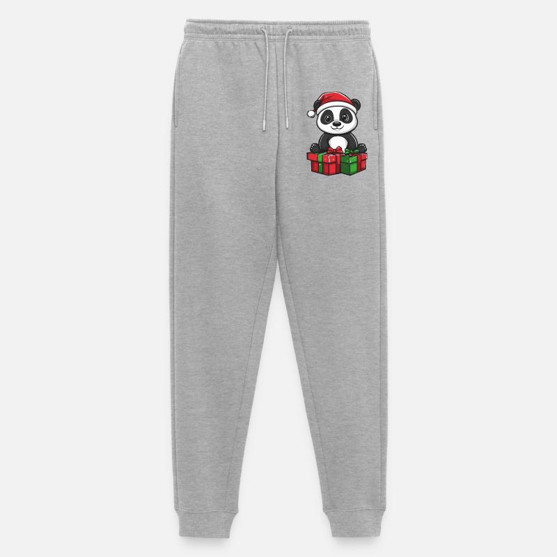 Panda Weihnachten Geschenke - Männer Premium Bio Jogginghose - Grau meliert