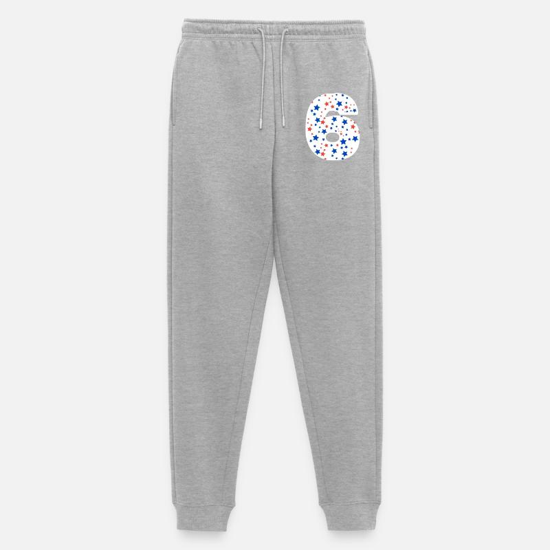 Nummer 6  - Männer Premium Bio Jogginghose - Grau meliert
