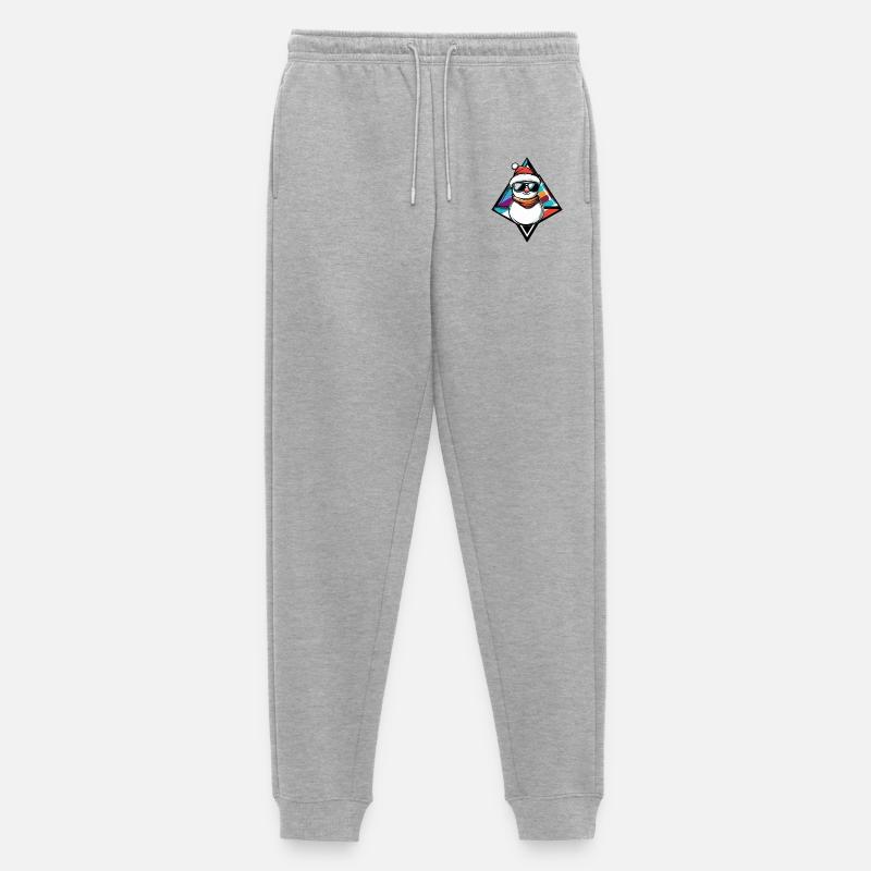 Schneemann mit Sonnenbrille Comic - Männer Premium Bio Jogginghose - Grau meliert
